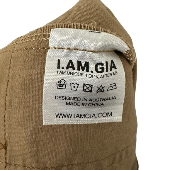 I.AM.GIA Womens Jordan Wide Leg Belted Pants Size Medium Tan Cotton Blend NWT - Picture 10 of 10